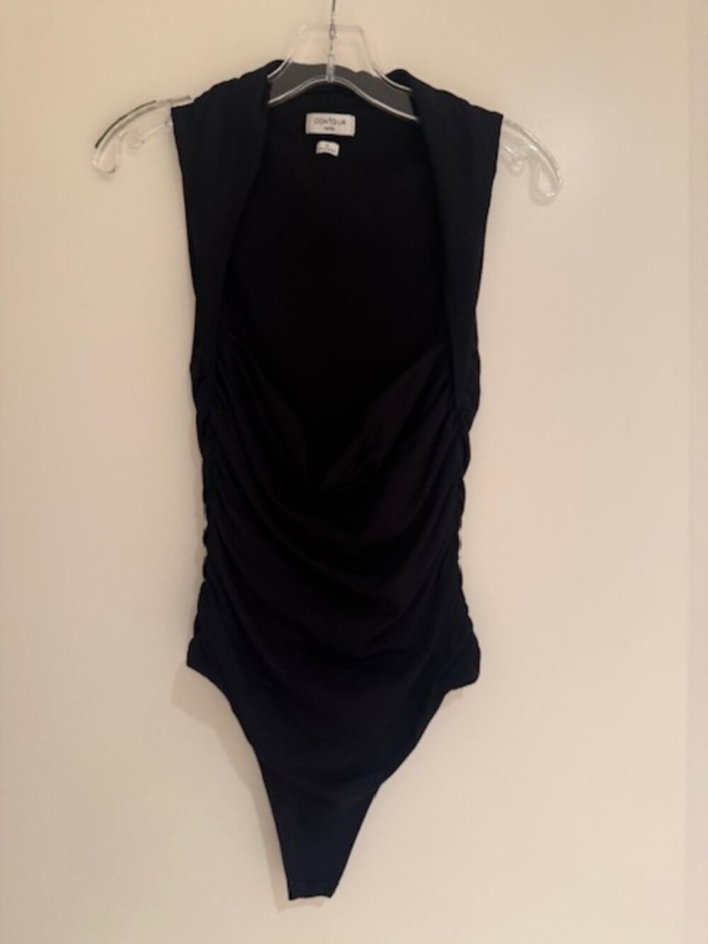 Aritzia Black Ruched Bodysuit